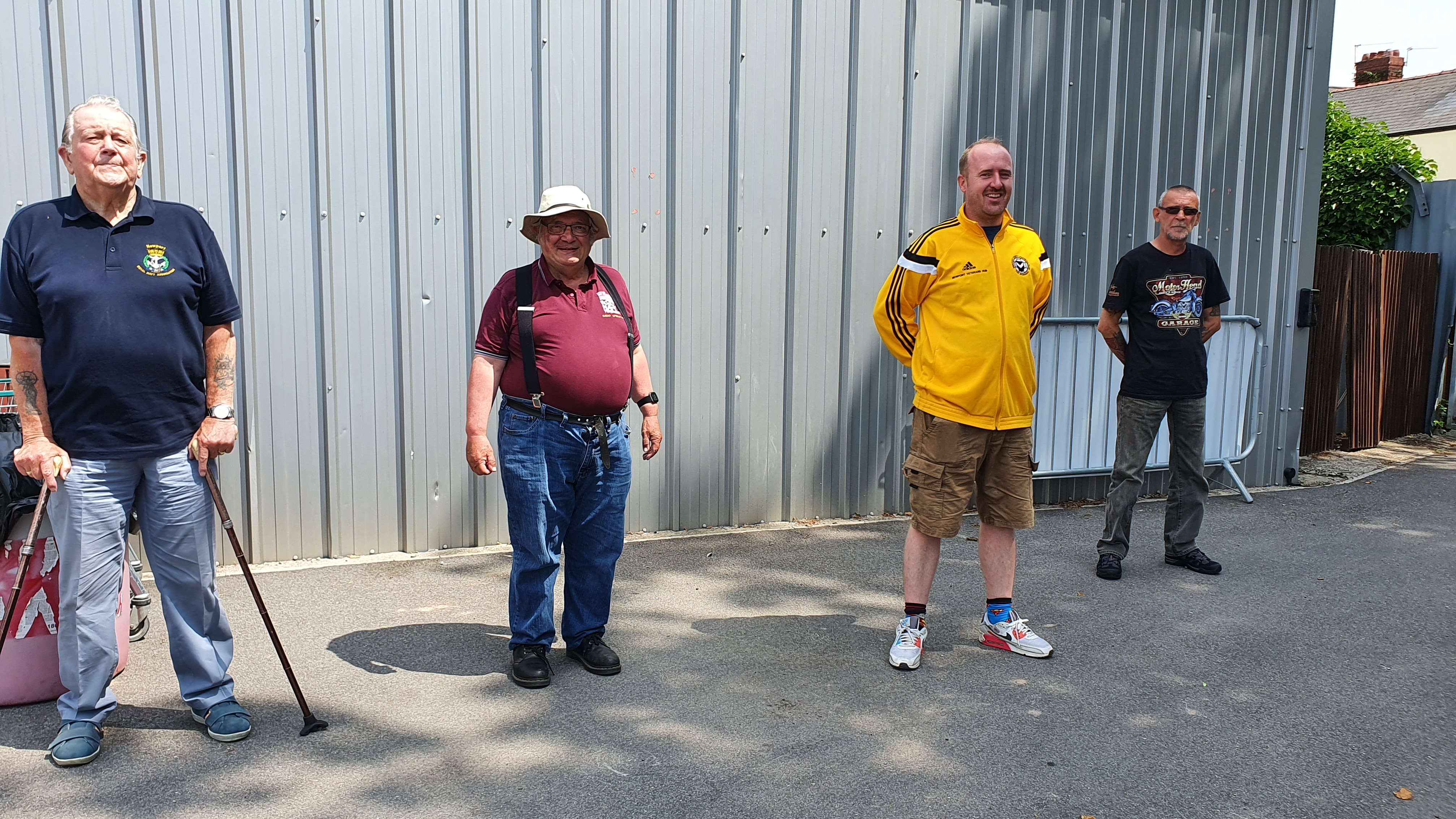 Members of Newport Veterans Hub at Rodney Parade