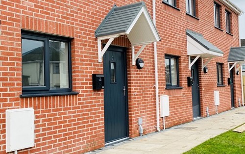 The front of some of our new sustainable homes in Lliswerry